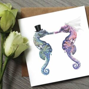 Seahorse Wedding Card