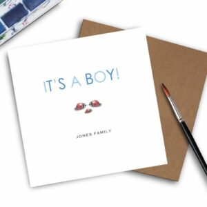 Personalised baby boy card