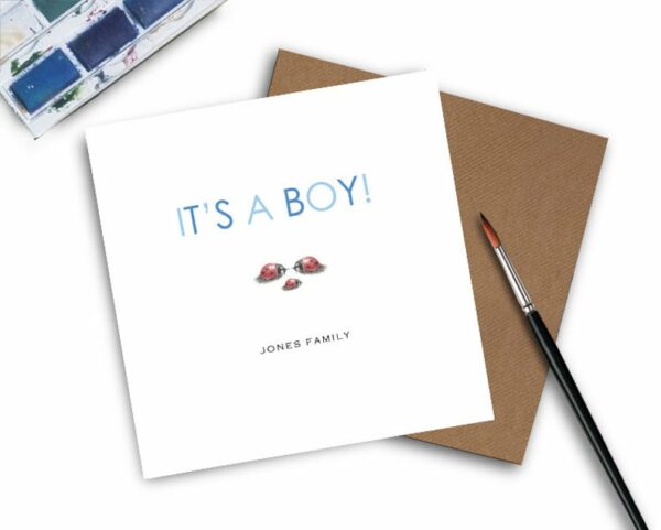 Personalised baby boy card
