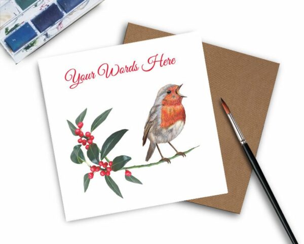 Personalised Robin Christmas Card