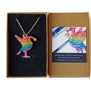 Rainbow Liver bird Necklace